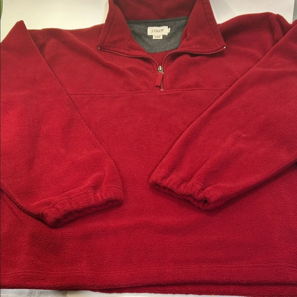 J. Crew Men's Zip-Up Sweater in Rich Red - Picture 16 of 16
